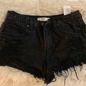 Distressed high waist short shorts